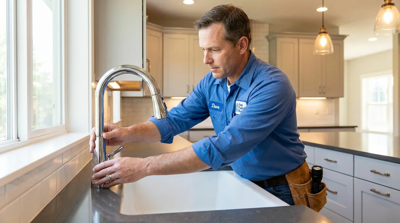 Kitchen faucet installation by Johns Plumbing LLC in New Town